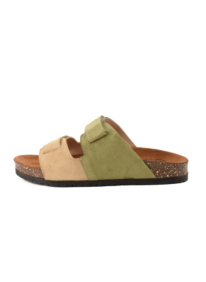 Pavo - Slippers Beige x Olive - Image 1