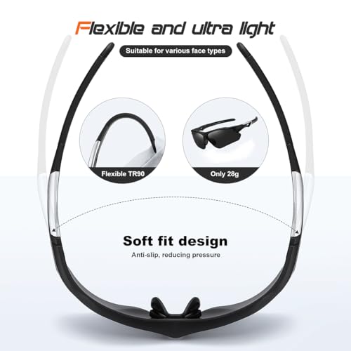 FAGUMA Polarized Sports Sunglasses for Men Women Fishing Cycling Running Golf Motorcycle TR90 Frame UV400 Protection - Image 5