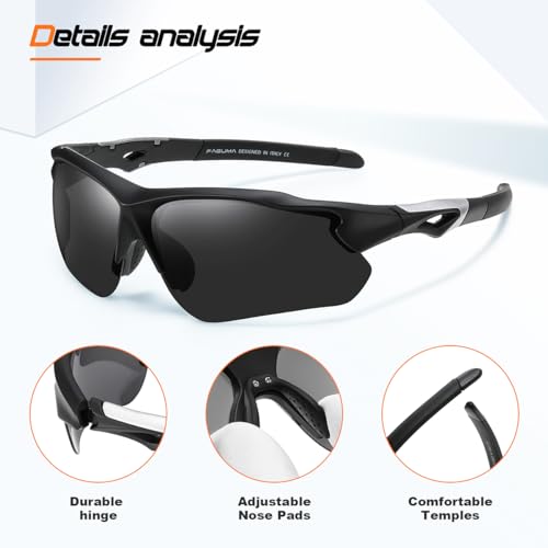 FAGUMA Polarized Sports Sunglasses for Men Women Fishing Cycling Running Golf Motorcycle TR90 Frame UV400 Protection - Image 3