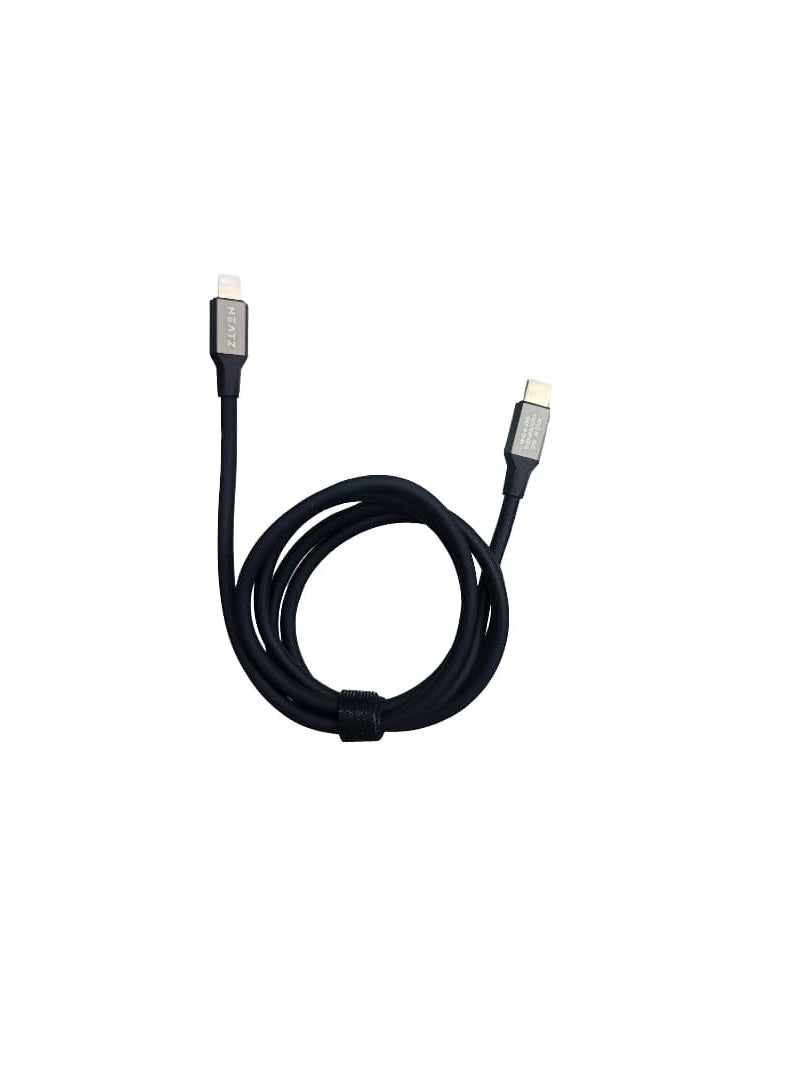 هيتز كابل هيتز USB-C إلى Lightning بقوة ٢٧ واط | كابل شحن سريع ومزامنة بيانات لأجهزة iPhone 15/14/13/12، وiPad، وAirPods - كابل شحن متين وعالي السرعة - Image 1