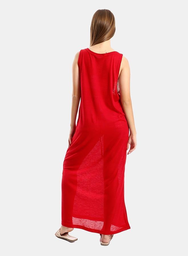 kady Jamila women round collar cover up with side slitswomen ,red-xxl - Image 3