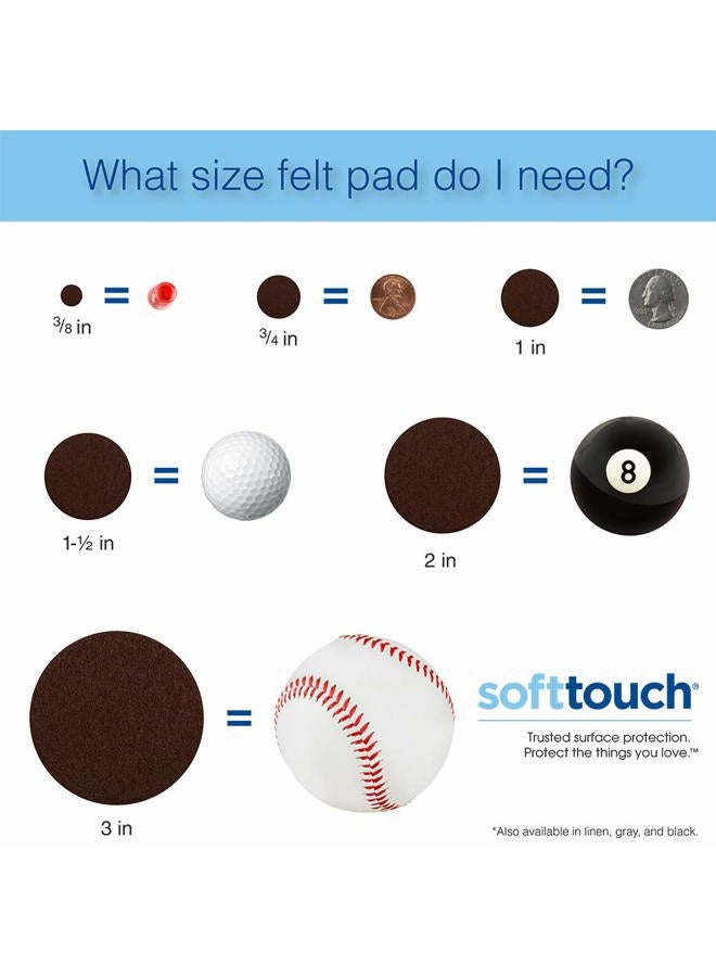 SoftTouch Self-Stick Small Round Felt Pads for Hard Surfaces – Protect Your Hard Surfaces from Scratches, 3/8" Gray Round (84 Pieces) - 4759695N,Grey - Image 3