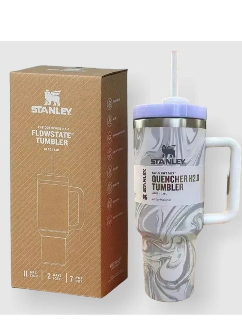 Stanley 2-Pack Quencher H2.0 FlowState 40oz Stainless Steel Vacuum Insulated Tumbler with Lid & Straw – Rose Quartz & Swirl | Leak-Resistant, Double-Walled Insulation Keeps Drinks Hot for 7 Hours & Cold for 11 Hours | Durable, Ideal for Coffee, Water, Smoothies & On-the-Go Hydration - Image 5