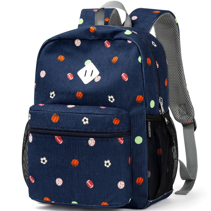 STEAMEDBUN Corduroy Kids Backpack for Boys Girls 3-8, Boys Girls Backpack for Elementary Kindergarten - Image 1