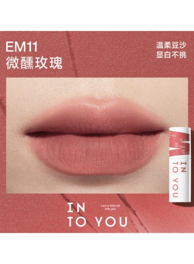 INTO YOU EM11 Slightly Drunken Rose Lip Mud - Soft Elegance for All Skin Tones