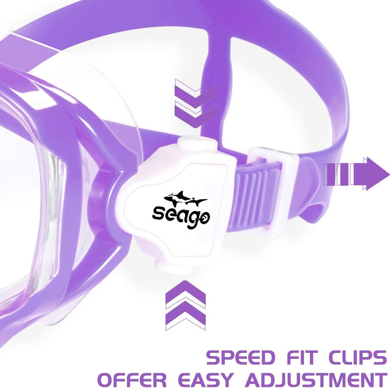 Seago Kids Swim Goggles Snorkel Diving Mask for Youth(5-15), Anti-Fog 180 Clear View - Image 5