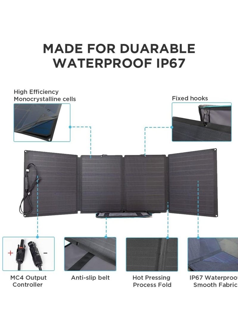 إيكو فلو EF ECOFLOW 160 وات لوحة شمسية محمولة لمحطة الطاقة ، شاحن للطاقة الشمسية قابل للطي مع مسند قابل للتعديل ، مقاوم للماء IP67 للتخييم في الهواء الطلق نظام RV خارج الشبكة ...  - Image 4