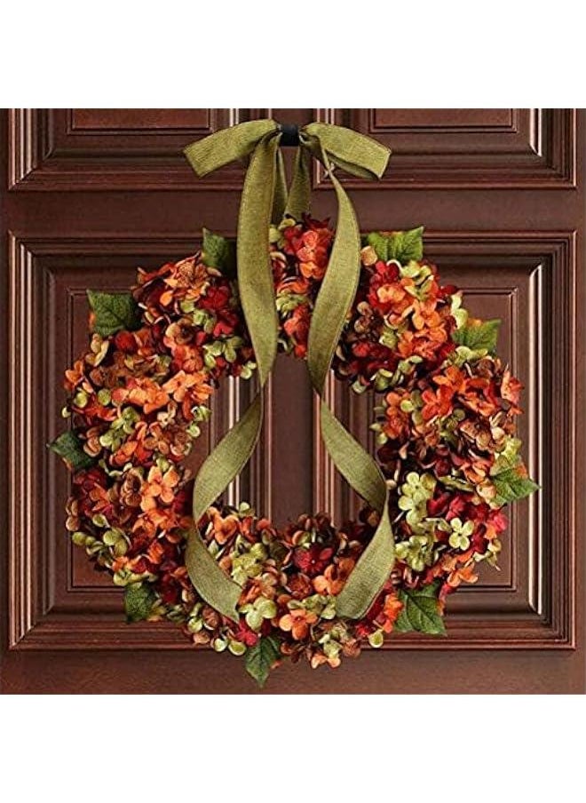 Thanksgiving Wreath Fall Hydrangea Bowknot Decoration Flower Garland Wreath Thanksgiving Front Door Home Decor- 13.78
