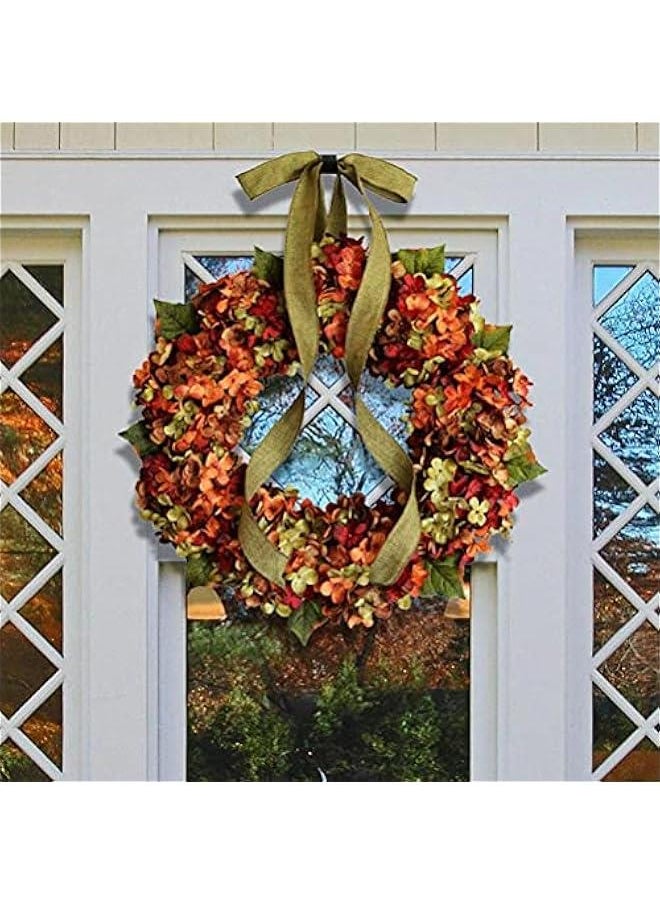 Thanksgiving Wreath Fall Hydrangea Bowknot Decoration Flower Garland Wreath Thanksgiving Front Door Home Decor- 13.78