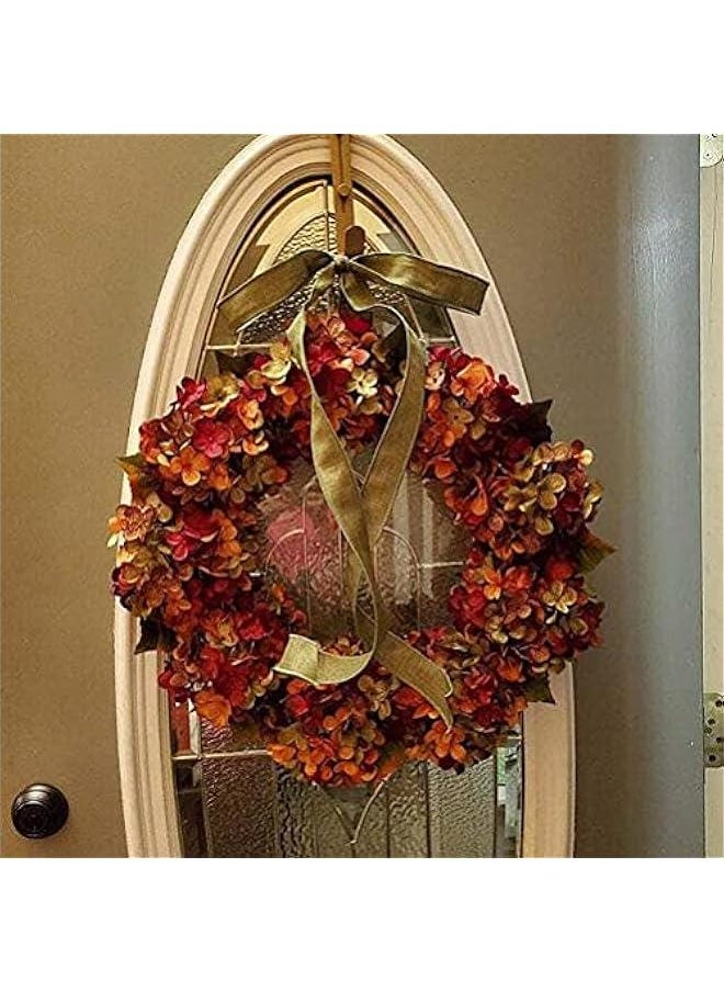 Thanksgiving Wreath Fall Hydrangea Bowknot Decoration Flower Garland Wreath Thanksgiving Front Door Home Decor- 13.78