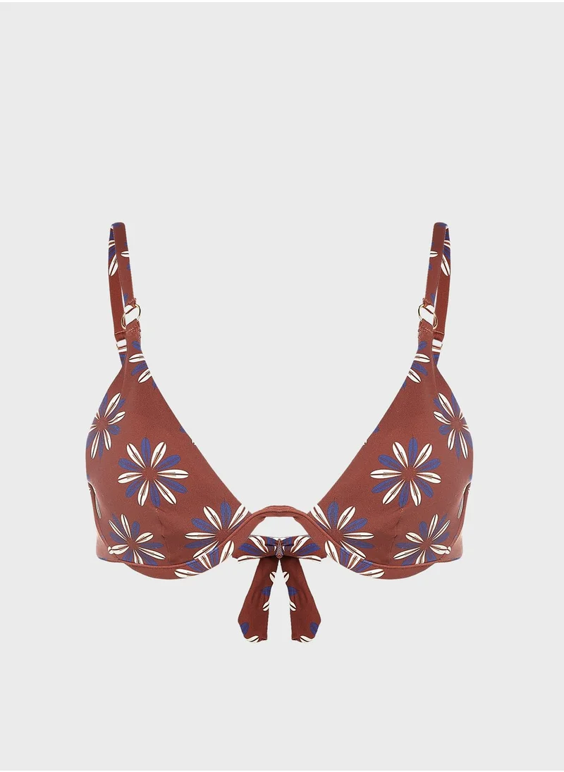 Sugarfree Floral Print Bikini Top