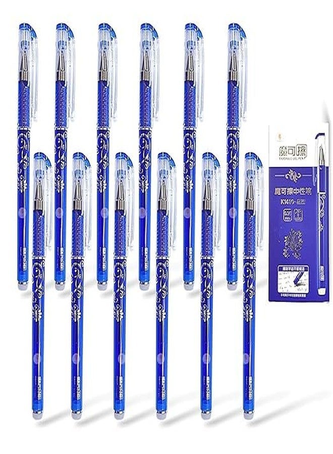 APCATIO Fine Tip Erasable Gel Pens Blue Ink Rollerball Pens Rub-Out Friction Pens, Erasable ink Pen, Retractable Erasable Gel Pen, Blue Ink (12) - Image 1