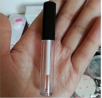UPSTORE 6Pcs 2ML Empty Clear Plastic Eyeliner Tube Container Mascara Bottles Makeup Eyelashes Tube Eyeliner Vials with Rubber Plug and Black Lid Eyelash Growth Oil Storage Holder Eye Gloss Liquid Tube - Image 3