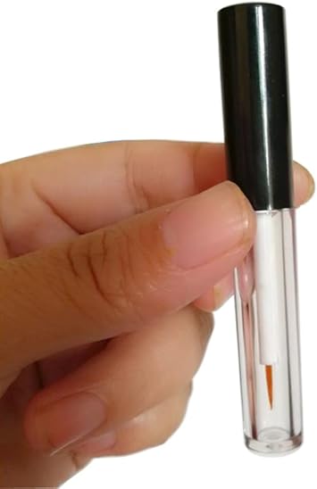 UPSTORE 6Pcs 2ML Empty Clear Plastic Eyeliner Tube Container Mascara Bottles Makeup Eyelashes Tube Eyeliner Vials with Rubber Plug and Black Lid Eyelash Growth Oil Storage Holder Eye Gloss Liquid Tube - Image 4