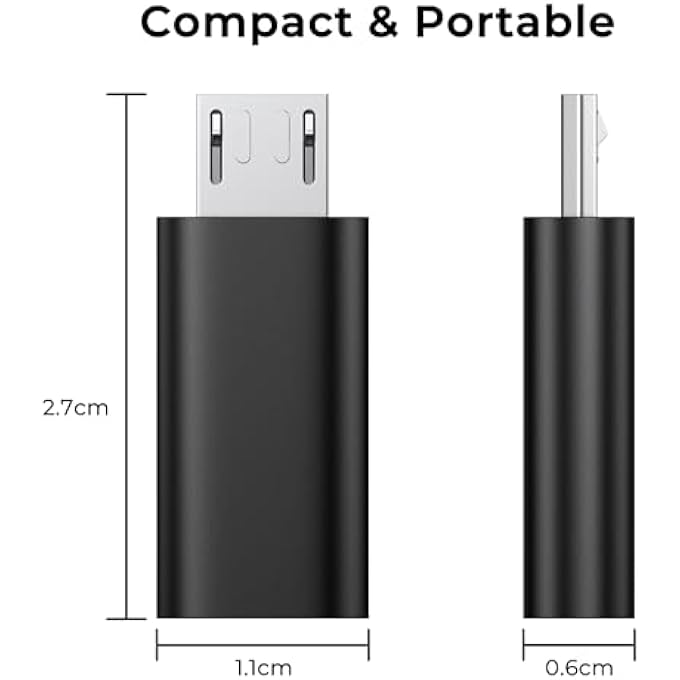rayihni MICRO USB TO USB C ADAPTER 2 PACK TYPE C FEMALE TO MICRO B MALE CONVERTER QC 3.0 DATA TRANSFER COMPATIBLE WITH PS4 XBOX GAME CONTROLLER SPAKER DRIVING RECORDER HUAWEI PLAY GALAXY S7 - Image 2