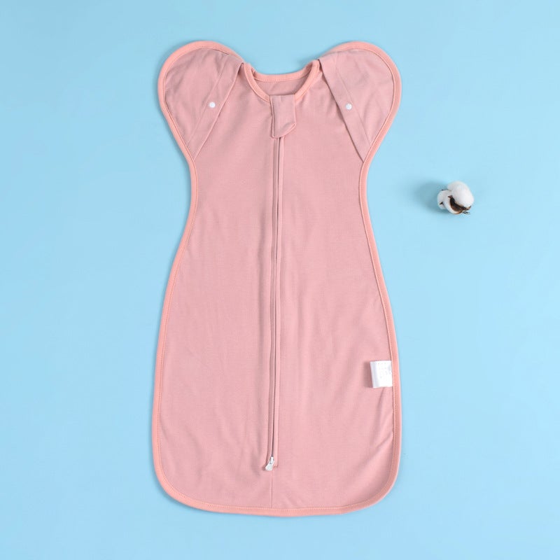 Baby Sleeping Bag Baby Swaddling Towel Newborn Baby Wrap Anti-Scare Stretch Sleeve Towel Baby Surrender Style B- 095 Pink