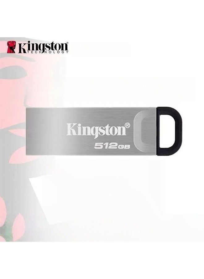 Kingston Grey Kingston DataTraveler KySOn USB3.2 Metal Drive 512GB High-Speed Edition , Read Speed 200MB/s for In-Car Commercial Use and Portable Storage in Multiple Scenarios - Image 1