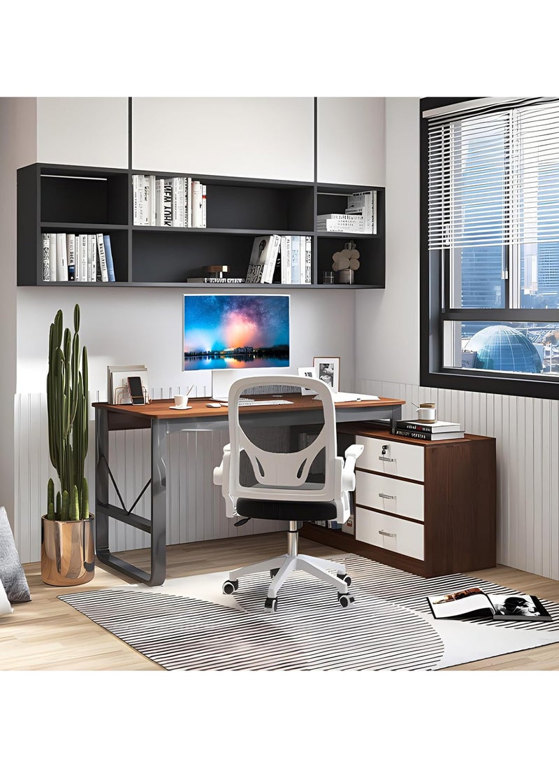 HXDream - HXDream L-Shaped Desk,L Shaped Desk with drawers,Three Layer locker on the right with drawers,Suitable for PC, bedroom, home, office - Image 1