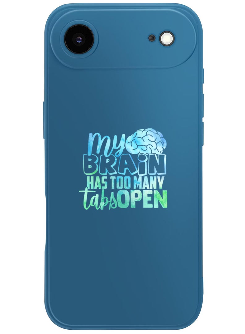 Theodor Protective Slim Fit Case Liquid Silicone Cover with Full Body Protection Anti-Scratch Shockproof Case For Apple iPhone 17 Air (Blue) My brain has too many tabs open - Image 1