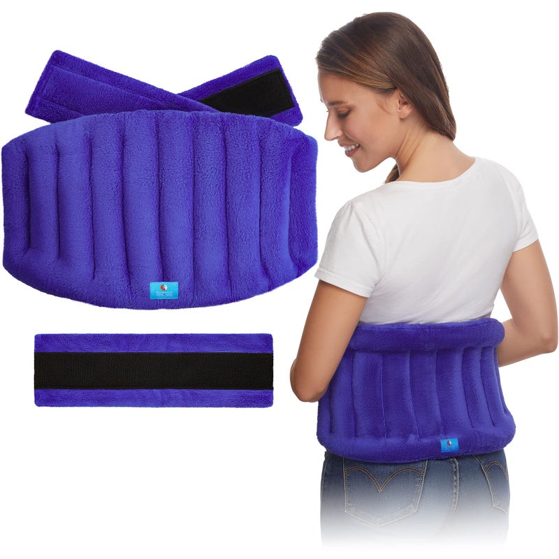 PhysioNatural Microwavable Extra Large Heating Wrap for Lower Back Waist Stomach and Shoulder Moist Heat Therapy Pad for Instant Pain Relief in Case of Aches Muscle Spasms Slipped Discs and Surgery Recovery