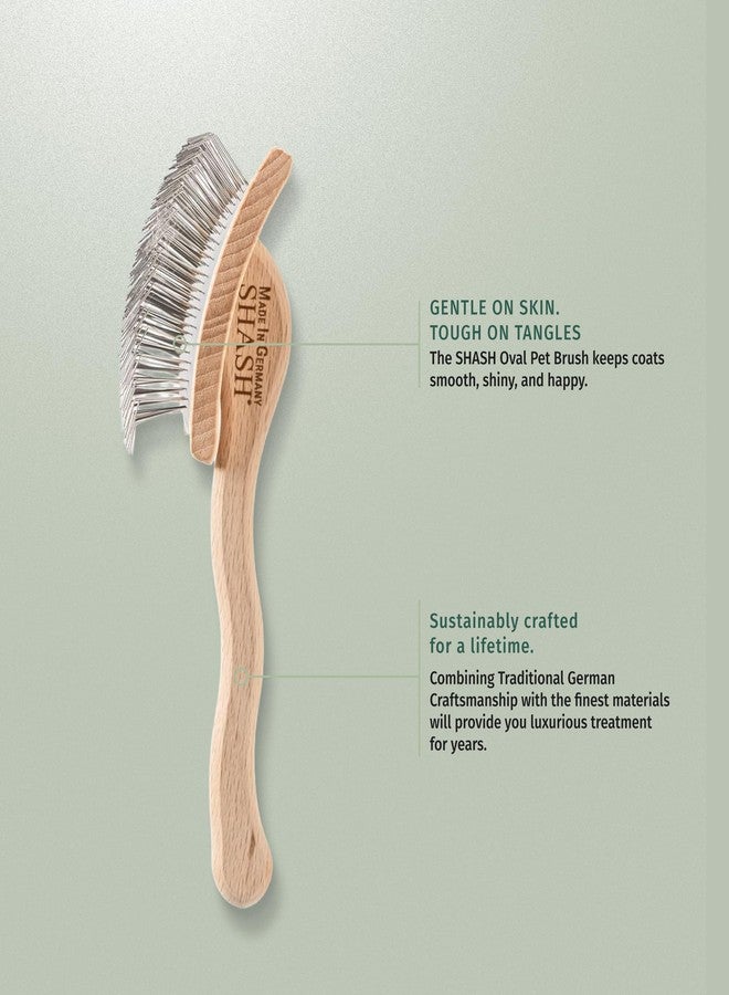 شاش، منذ عام 1869، صناعة يدوية في ألمانيا، فرشاة ناعمة للحيوانات الأليفة مزودة بدبابيس معدنية منحنية ووسادة مطاطية - تساعد على فك تشابك العقد، والقضاء على التجعد، وتقليل الشد والتشابك - Image 3