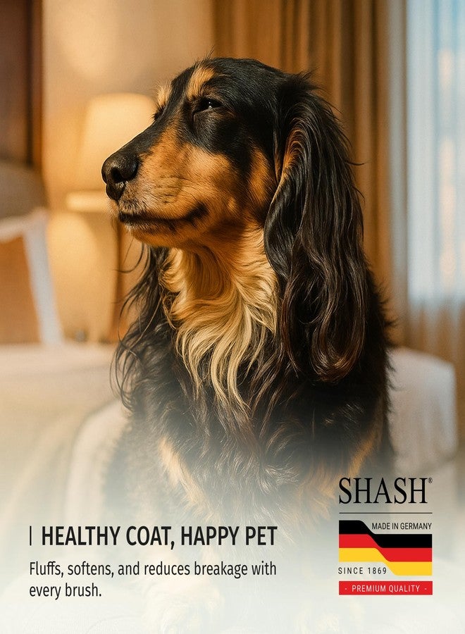 شاش، منذ عام 1869، صناعة يدوية في ألمانيا، فرشاة ناعمة للحيوانات الأليفة مزودة بدبابيس معدنية منحنية ووسادة مطاطية - تساعد على فك تشابك العقد، والقضاء على التجعد، وتقليل الشد والتشابك - Image 4