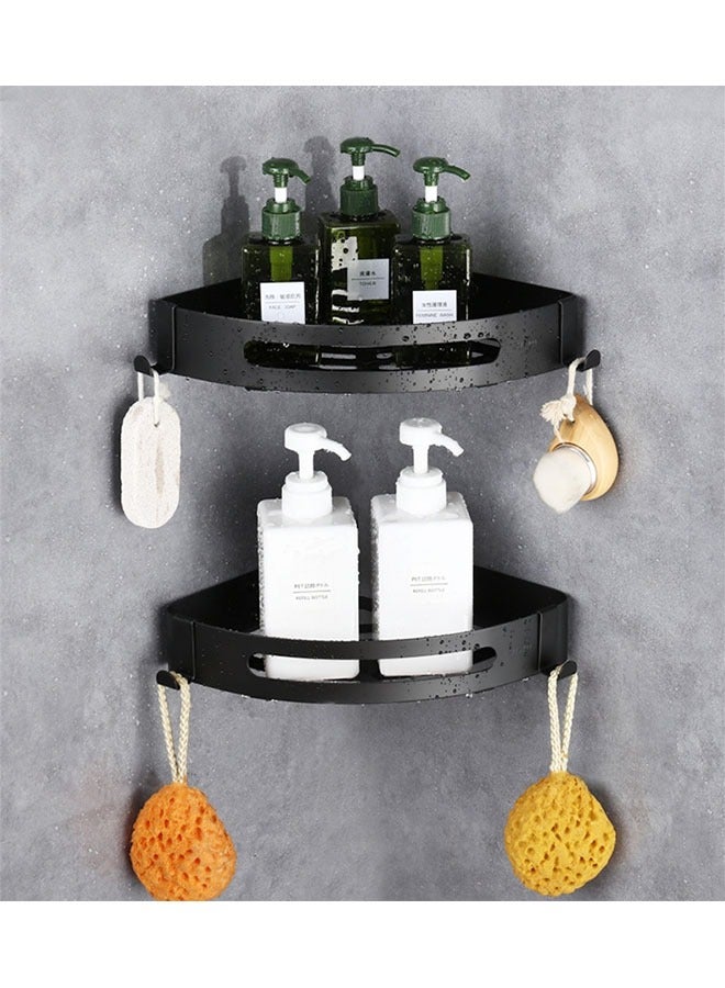 Arabest Double Bathroom Shelf,Corner Shelf,Rust-Proof Material, Wall Organization for Storing Shampoo and Face Wash,Easy to Install,Suitable for Hotel/Home/Public Place(Black) - Image 1