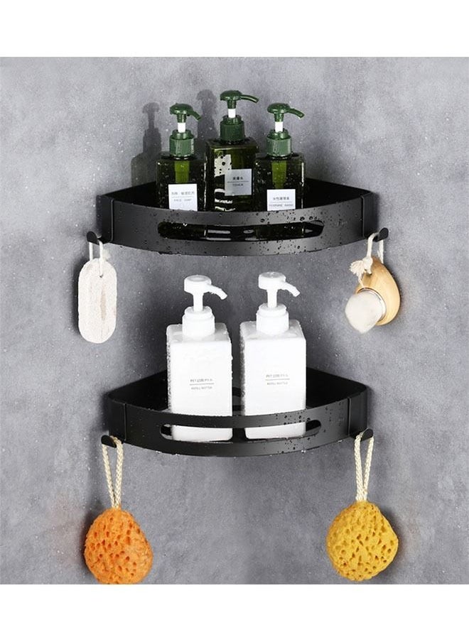 Arabest - Double Bathroom Shelf,Corner Shelf,Rust-Proof Material, Wall Organization for Storing Shampoo and Face Wash,Easy to Install,Suitable for Hotel/Home/Public Place(Black) - Image 1