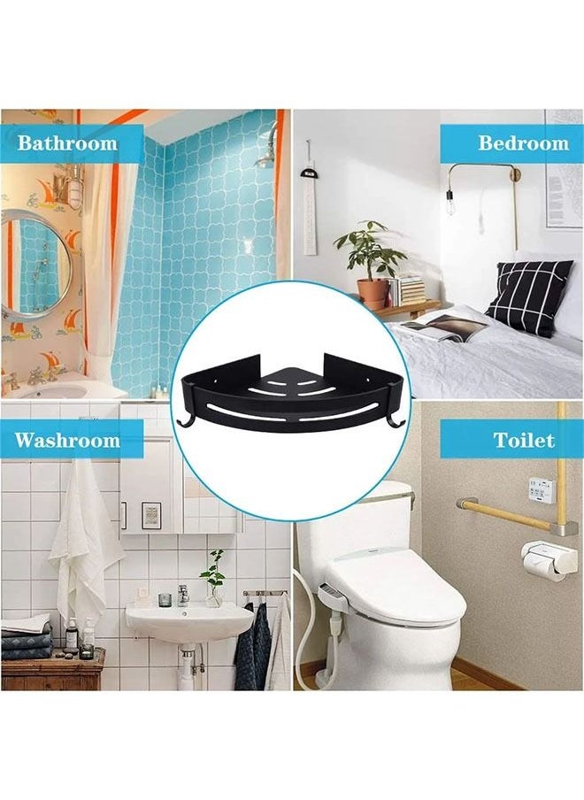 Arabest - Double Bathroom Shelf,Corner Shelf,Rust-Proof Material, Wall Organization for Storing Shampoo and Face Wash,Easy to Install,Suitable for Hotel/Home/Public Place(Black) - Image 1