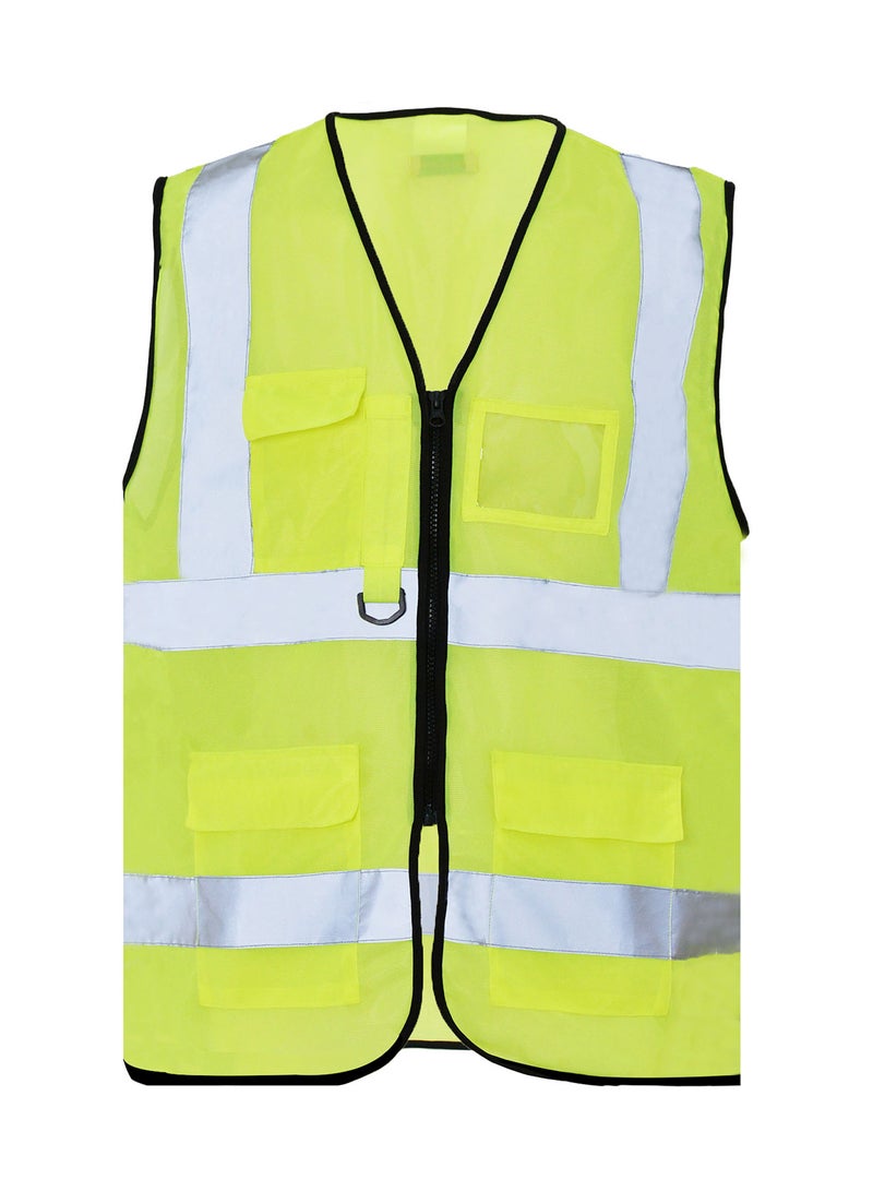 Secure Wear High Visibility Reflective Safety Vest Durable Polyester Material 3 Pockets with ID Window for Construction Sports and Industrial Work - Image 1