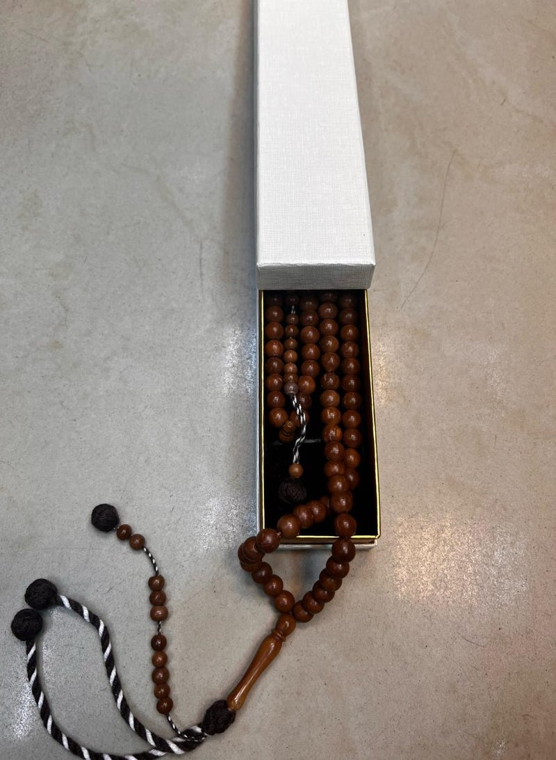 The distinctive and wonderful coke wood rosary is 100 handcrafted with silk thread the size of the beads is 8 mm We provide it in a special box to make it easy to give it as gifts to loved ones - Image 1