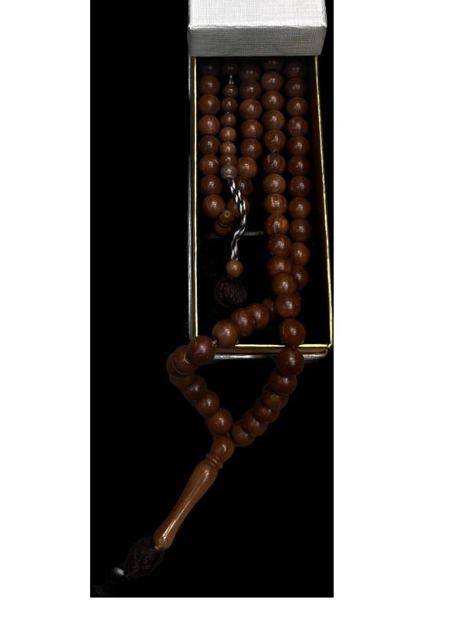 The distinctive and wonderful coke wood rosary is 100 handcrafted with silk thread the size of the beads is 8 mm We provide it in a special box to make it easy to give it as gifts to loved ones - Image 2