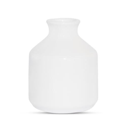 Mkd2 Rise Ceramic Flower Vase Pot Without Flowers, Small, White, 1 Piece for Home Decor, Living Room, Bedroom, Center Table and Office Decoration - Image 4