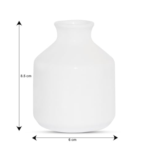 Mkd2 Rise Ceramic Flower Vase Pot Without Flowers, Small, White, 1 Piece for Home Decor, Living Room, Bedroom, Center Table and Office Decoration - Image 5