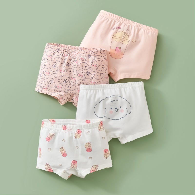 Girls Cotton Antibacterial Boxer Briefs Puppy pj538 