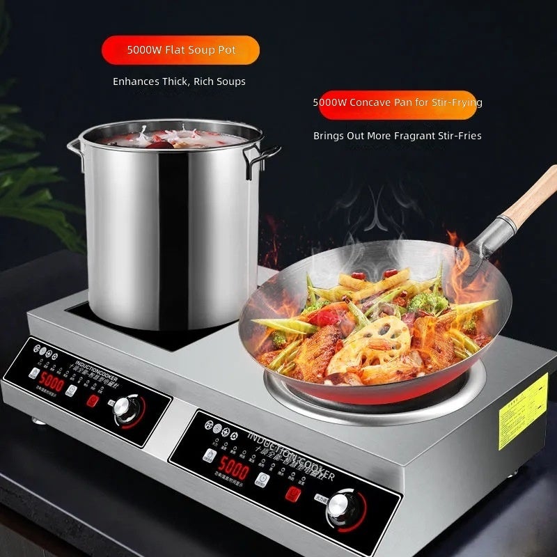 Dual-Burner Electric Cooktop with Black Crystal Panel - High Power, Multi-Function for Home and Commercial Use - Image 4