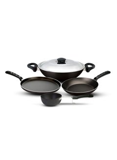 NIRLEP Nirlep Aspa Happiness Cookware Set 5 pcs,1 Fry Pan,1 Tawa,1 Kadhai with 1 Stainless Steel Lid,1 Tadka Pan  - Image 1