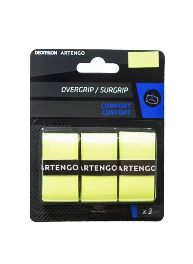 ARTENGO Premium Tennis Racket Overgrip 3-Pack – High-Absorbent, Non-Slip Comfort Grip Tape – Yellow – Sweat-Resistant Wrap for Tennis, Badminton, Squash & Pickleball - Image 4