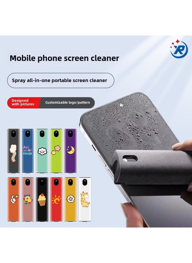 Generic - Mobile Phone Screen Cleaner Portable Spray Wipe Integrated Digital Computer Screen Cleaner Mobile Phone Screen Cleaner-Color:Color Box Packaging: Gray - Image 1