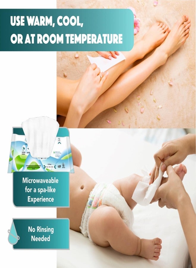 AmbiTech Soft Body Cleansing Wet Bed Bath Wipes for Adults | Body Sponging | Extra Large, 10 Wipes/Pack (Pack of 10), 100 Wipes, White, - Image 4