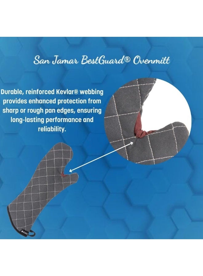 San Jamar San Jamar Bestguard Oven Mitt with Reinforced Webguard Plus, Cotton, 17 Inches, Black - Image 2