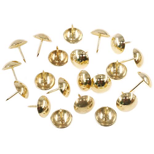 Keadic 200Pcs 3/4" (19mm) Antique Upholstery Tacks Furniture Nails Pins Assortment Kit for Upholstered Furniture Cork Board or DIY Projects - Gold - Image 5