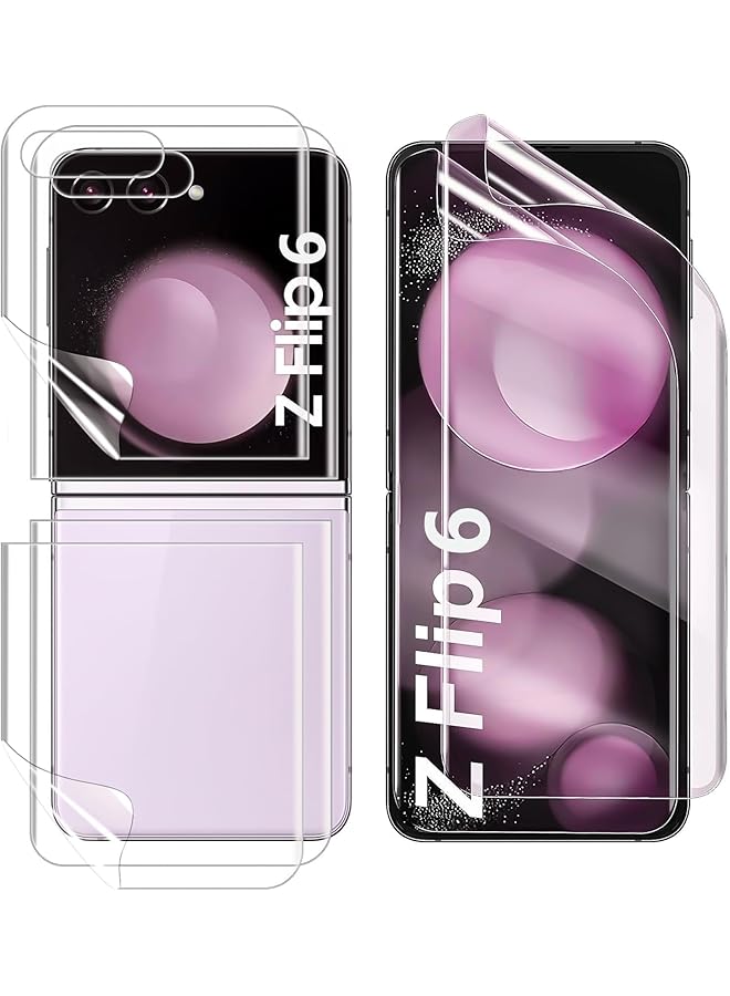 erorex Screen Protector For Samsung For Galaxy Z Flip 6 Hd Clear Tpu Hydrogel Protective Film Full Coverage Touch Sensitive In Display Fingerprint Support 2 Pcs - Image 1