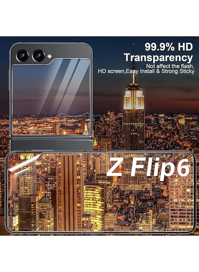 erorex Screen Protector For Samsung For Galaxy Z Flip 6 Hd Clear Tpu Hydrogel Protective Film Full Coverage Touch Sensitive In Display Fingerprint Support 2 Pcs - Image 2