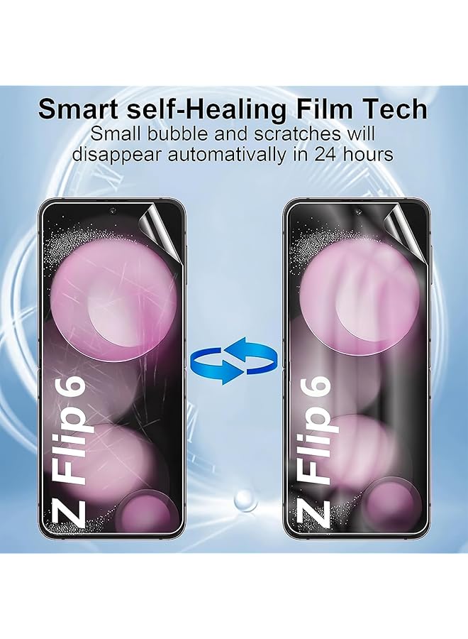 erorex Screen Protector For Samsung For Galaxy Z Flip 6 Hd Clear Tpu Hydrogel Protective Film Full Coverage Touch Sensitive In Display Fingerprint Support 2 Pcs - Image 4