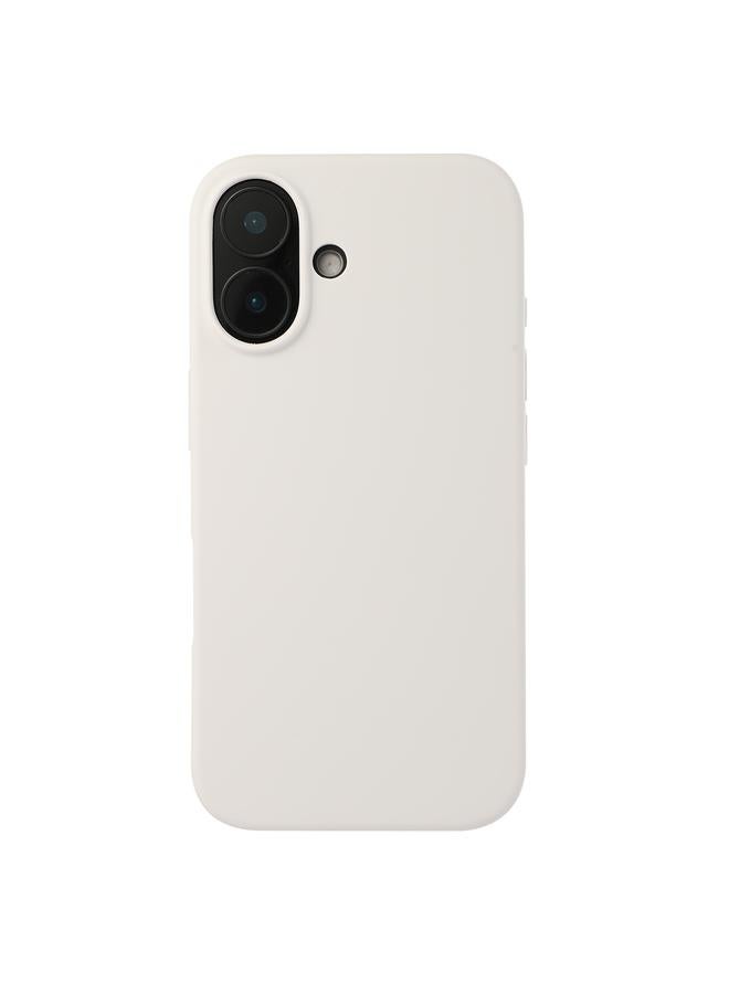 جراب سيليكون سائل لهاتف iPhone 16 (أبيض)