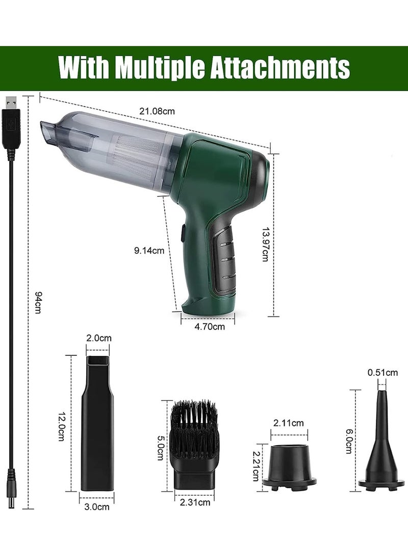 Generic 3-in-1 Cordless Air Duster & Mini Vacuum Cleaner – USB-Rechargeable Handheld Dust Blower with HEPA Filter, Multiple Nozzles for Keyboard, PC, Car, and Home Cleaning - Image 2