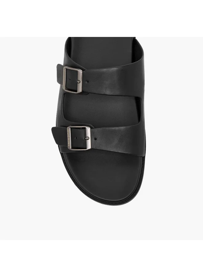 DUCHINI Men's Solid Slip-On Comfort Sandals