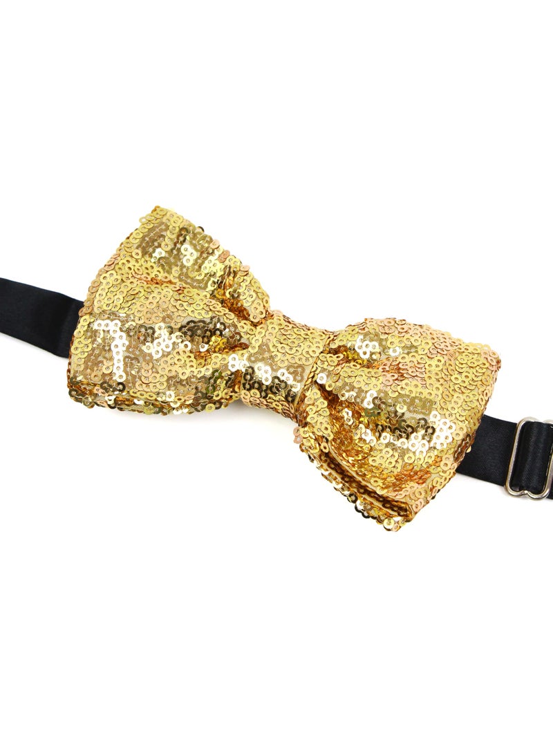 Peluche Solid Blingy Essentials Golden Squence Bow Tie - Image 3