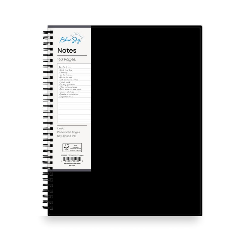 Blue Sky Notes Professional Notebook, 5.5" x 8.5" Journal, 4 Pack, Gray, Flexible Cover, Durable Twin-Wire Binding, 150+ Lined and Perforated Notes Pages, Undated, Office and School - Image 1